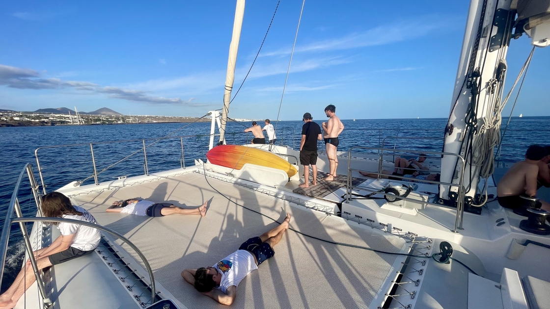 Ocean Sprint participants on a boat