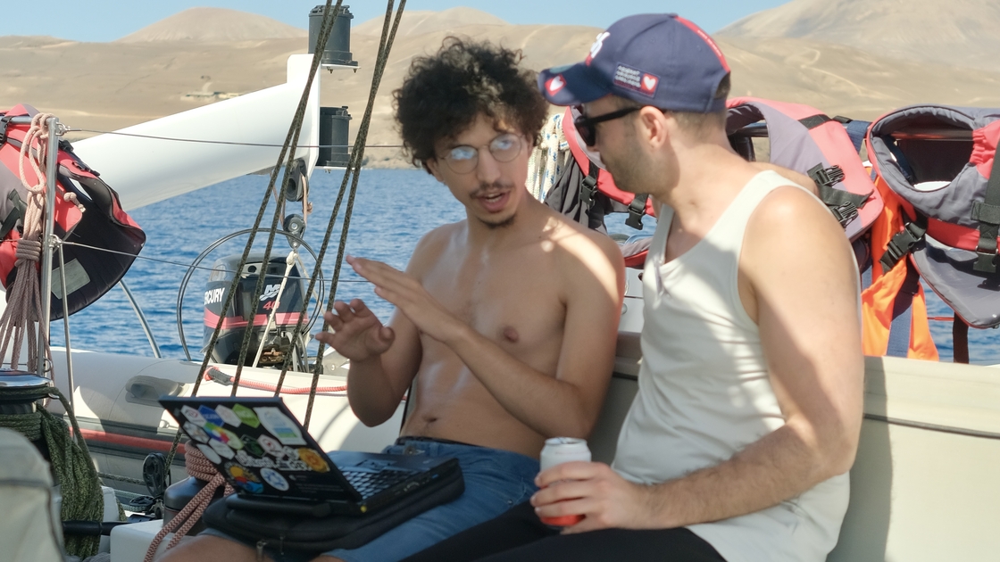 Ocean Sprint solving problems on a boat