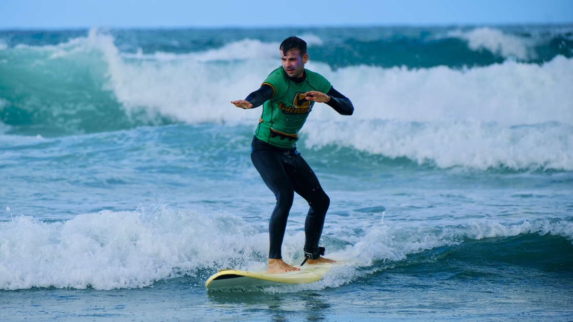 Ocean Sprint participant surfing